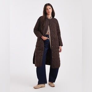 Cilantro by Roberta Long Brown Quilted Coat